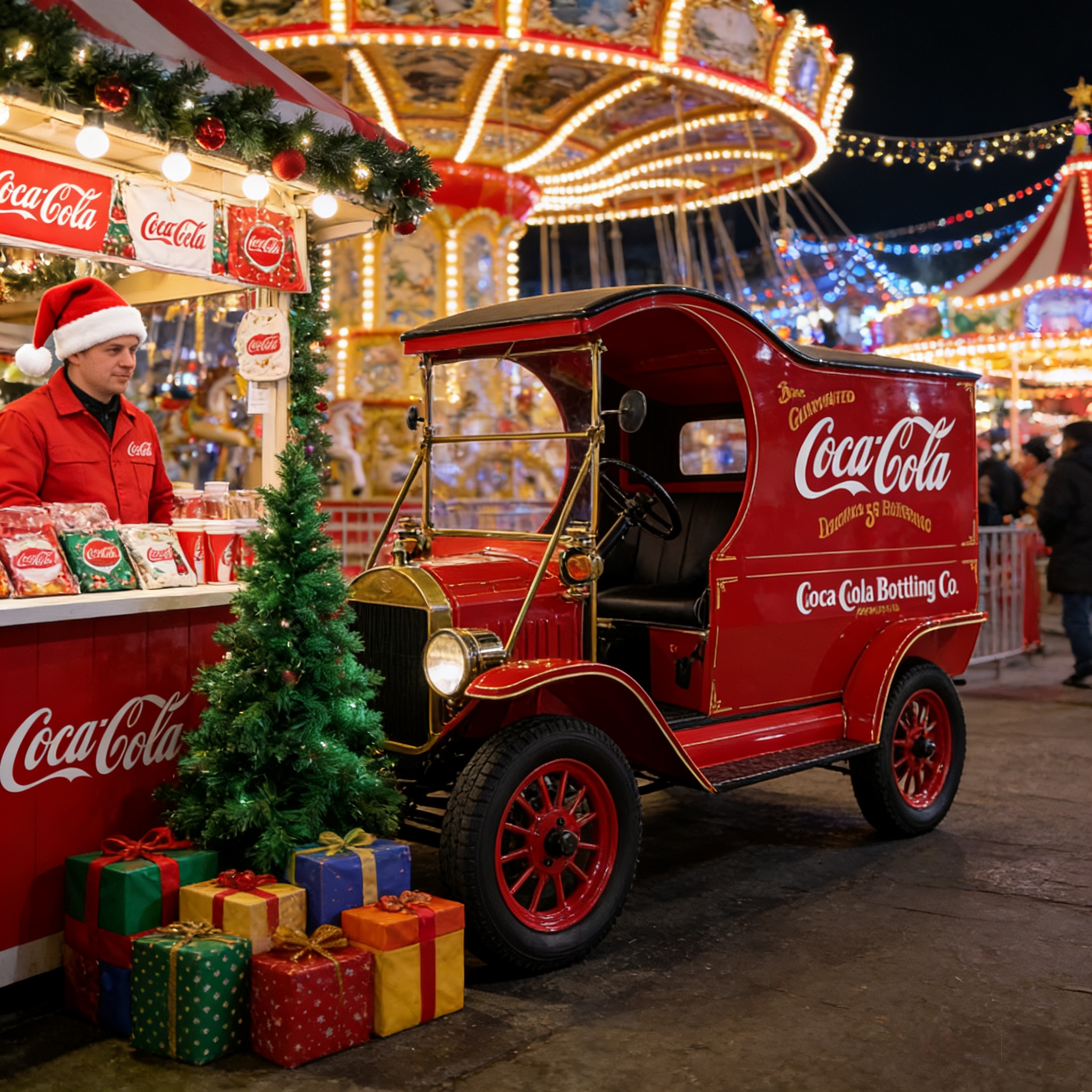 Винтажный электрический грузовик YATIAN Coca-Cola