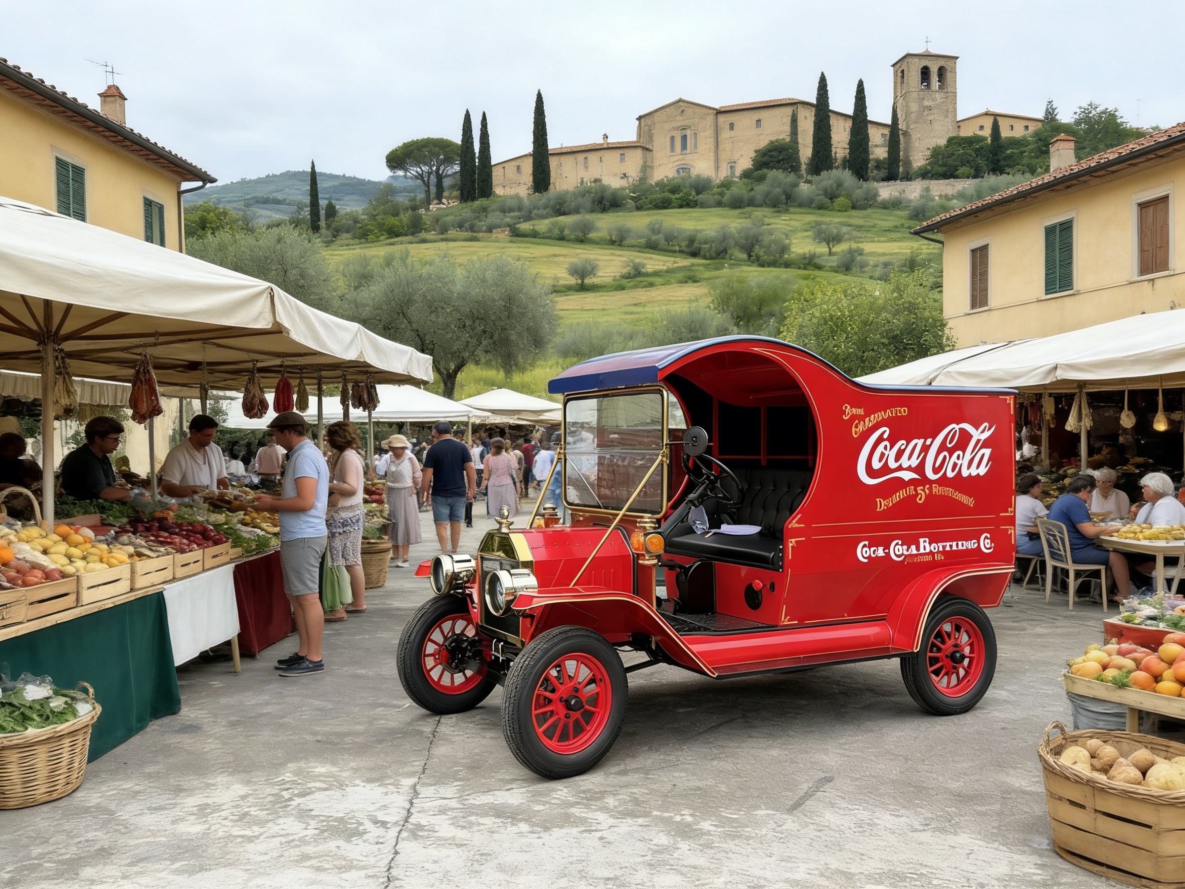 Винтажный электрический грузовик YATIAN Coca-Cola (1)