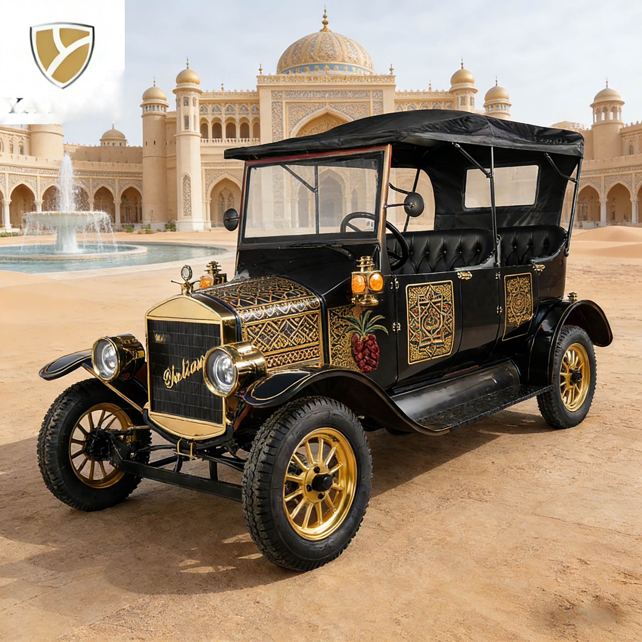 Винтажный электрический экскурсионный автомобиль для прибрежных курортов