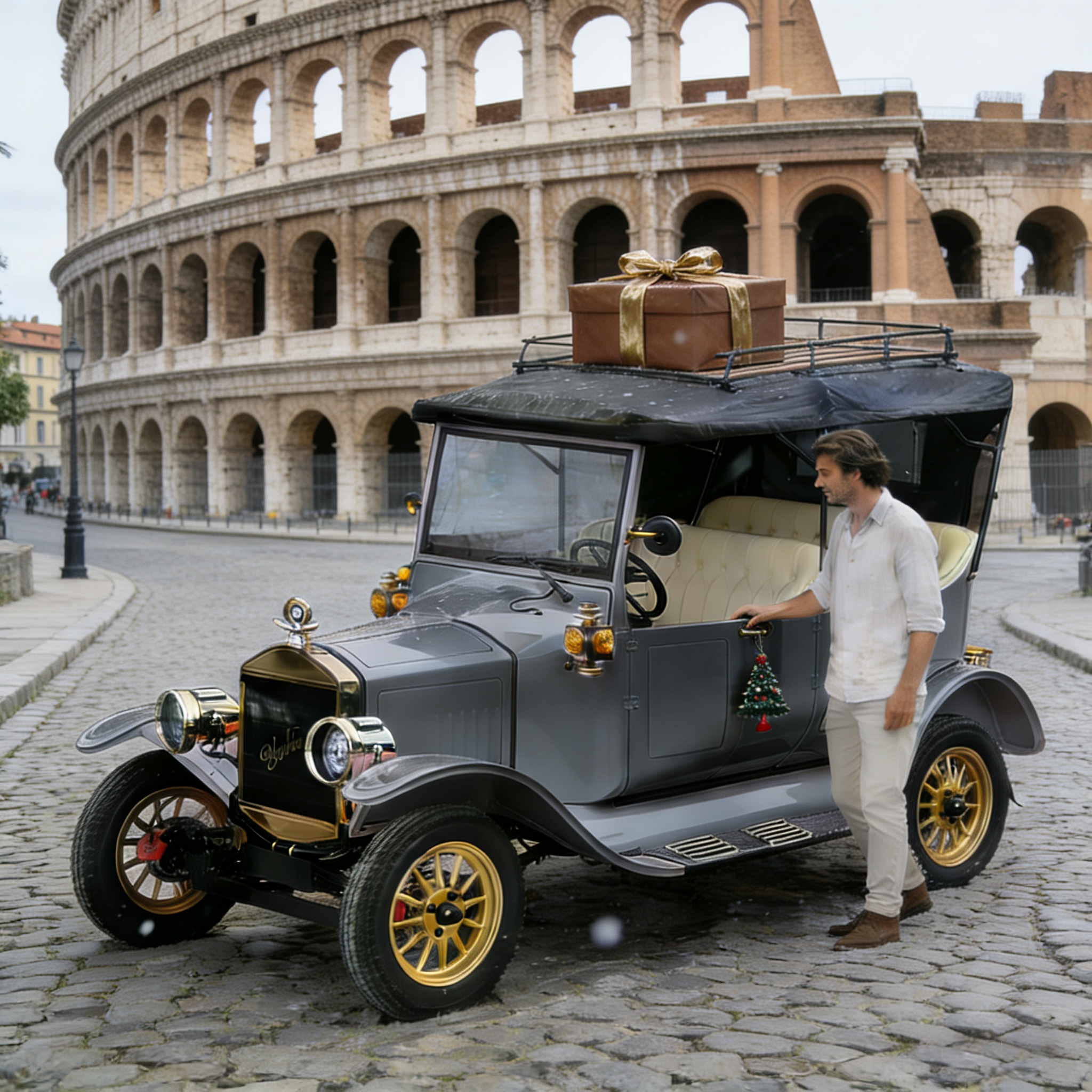 Винтажный электрический экскурсионный автомобиль для прибрежных курортов