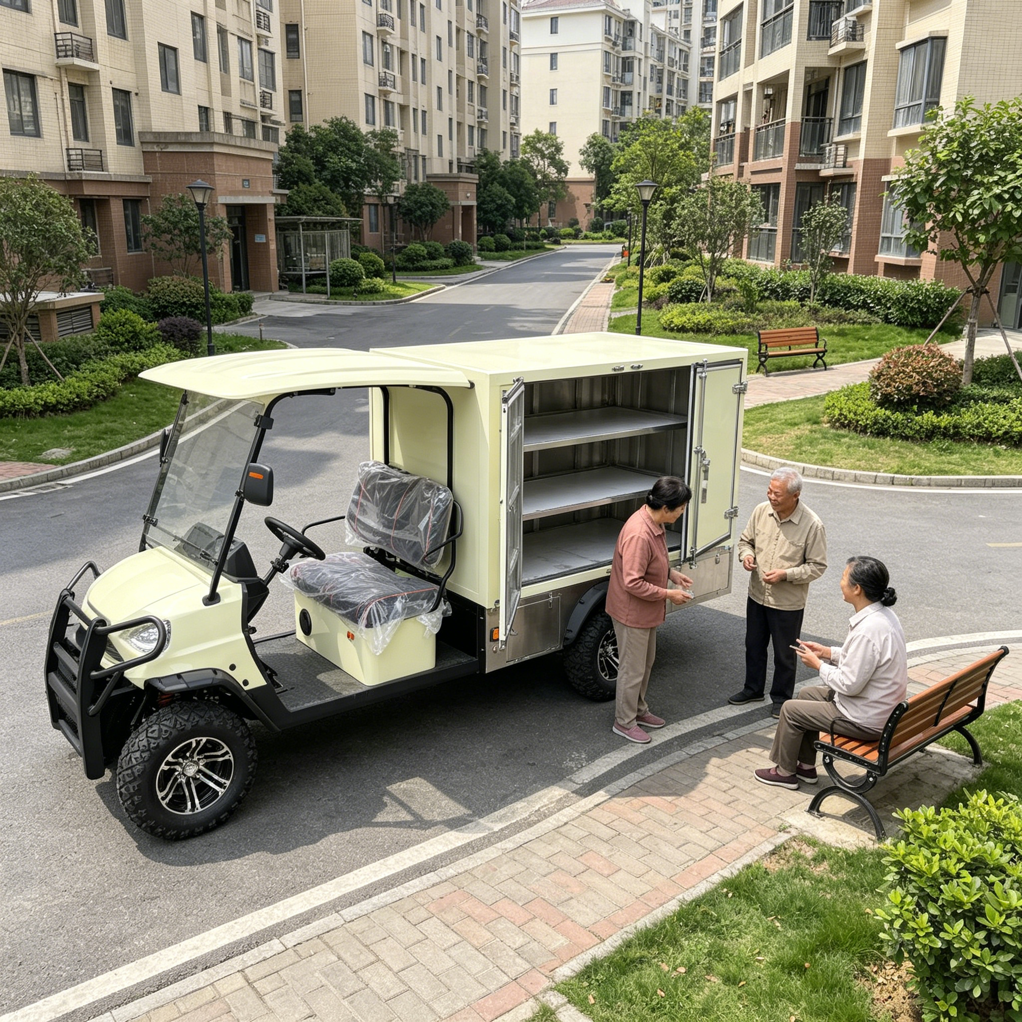 Электрический гольф-кар 4x4 с грузовым отсеком (модель GQ04X)